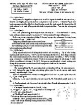 Đề thi chọn học sinh giỏi môn Vật lý Lớp 9 - Năm học 2017-2018 - Phòng giáo dục và đào tạo huyện Thạch Thành (Có đáp án)